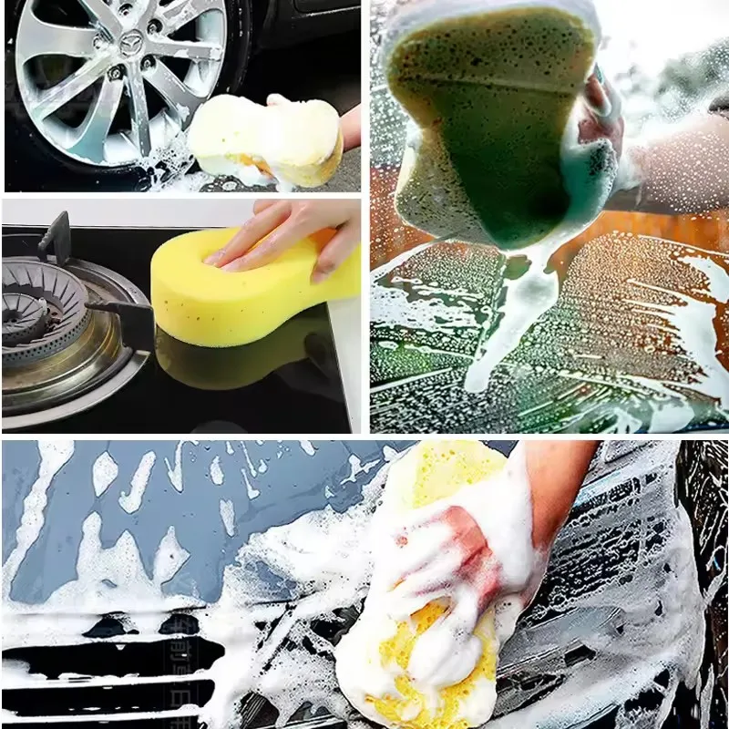1/2/3Pcs High-density Honeycomb-shaped 8-shaped Car Wash Sponge  Vacuum Compressed Random Colors Car Cleaning Accessories