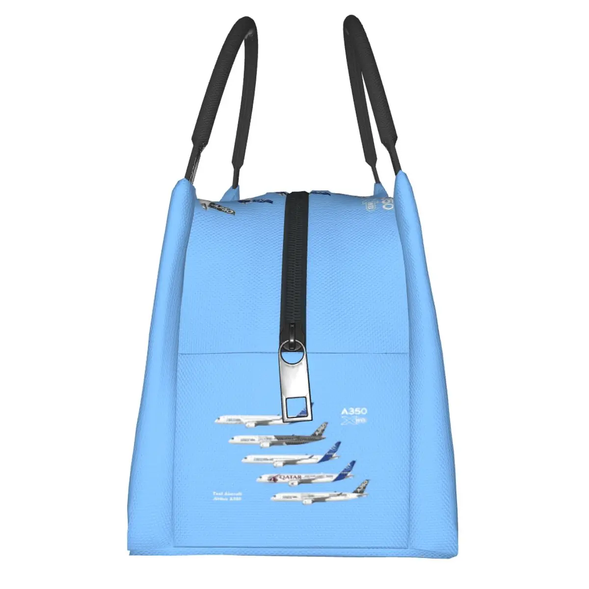 Airbus A350 Test Aircraft Fleet Illustration Lunch Bags isolato Bento Box Resuable Lunch Tote Picnic Bags for Woman Office