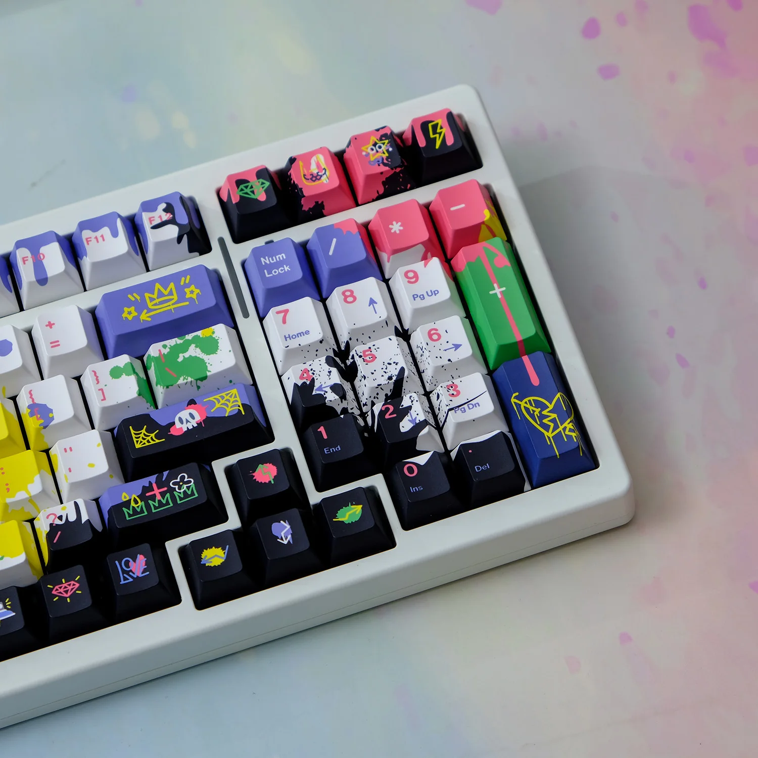 150 Keys Street Paint Graffiti Keycap Cherry Profile Dye-Sublimated Anime Keycap for Mx Cherry Switch Custom Mechanical Keyboard
