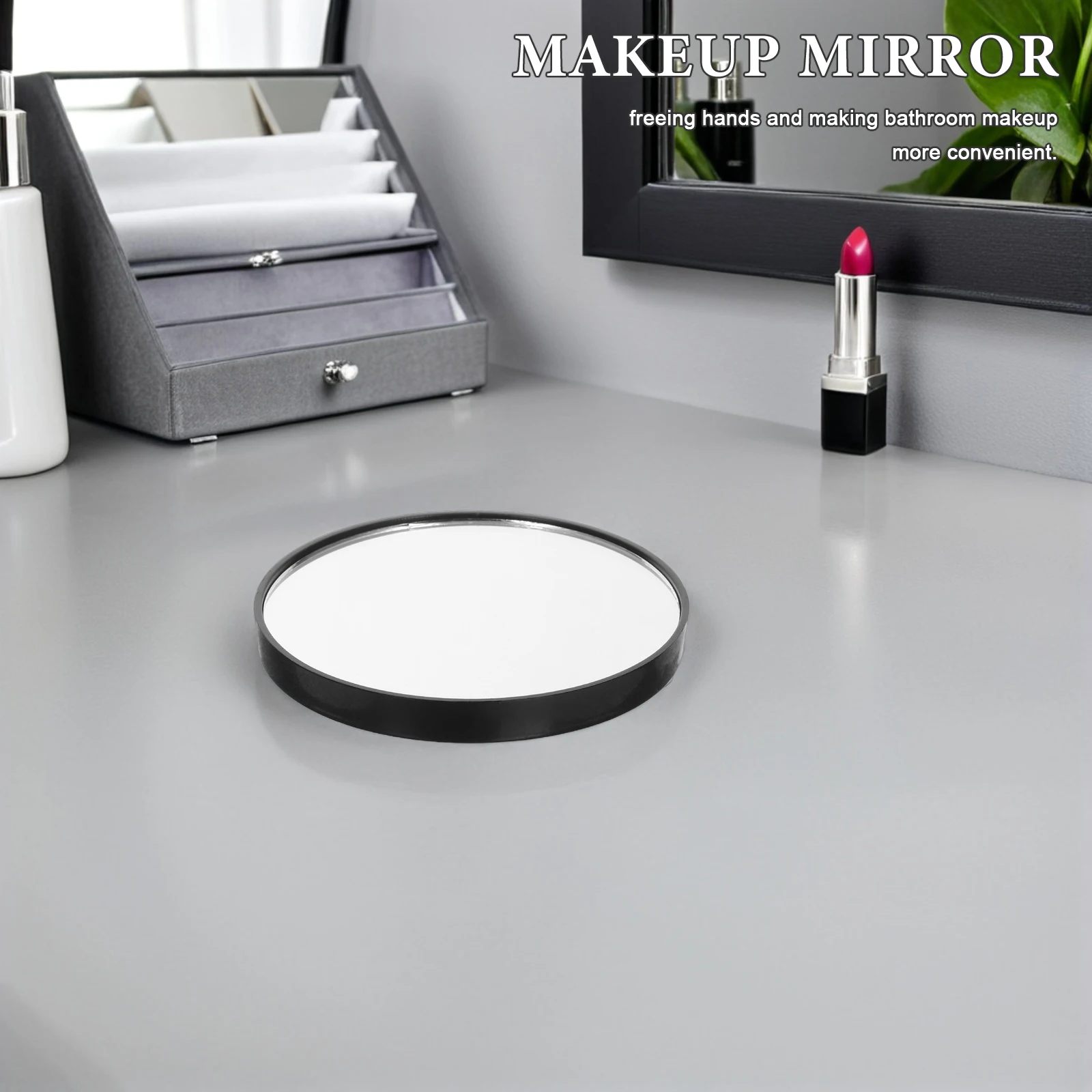 

5pcs 5X Magnifying Makeup Mirror Portable Suction Cup Small Travel Mirror For Pore Cleaning Compact Glass Handheld Round