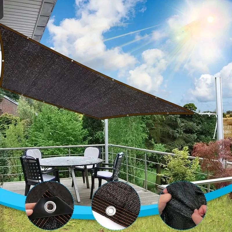 1 Piece High-Quality Black Shading Net with Drawstring Durable Rain Shelter for Swimming Pools Gift Item