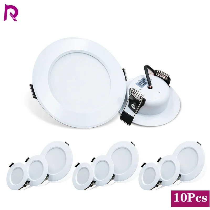 10pcs/lot LED Downlight 3W 5W 7W 9W 12W 15W Celling Lamp Round Led Blub 220V Recessed Indoor Led Ceiling Light for Living Room