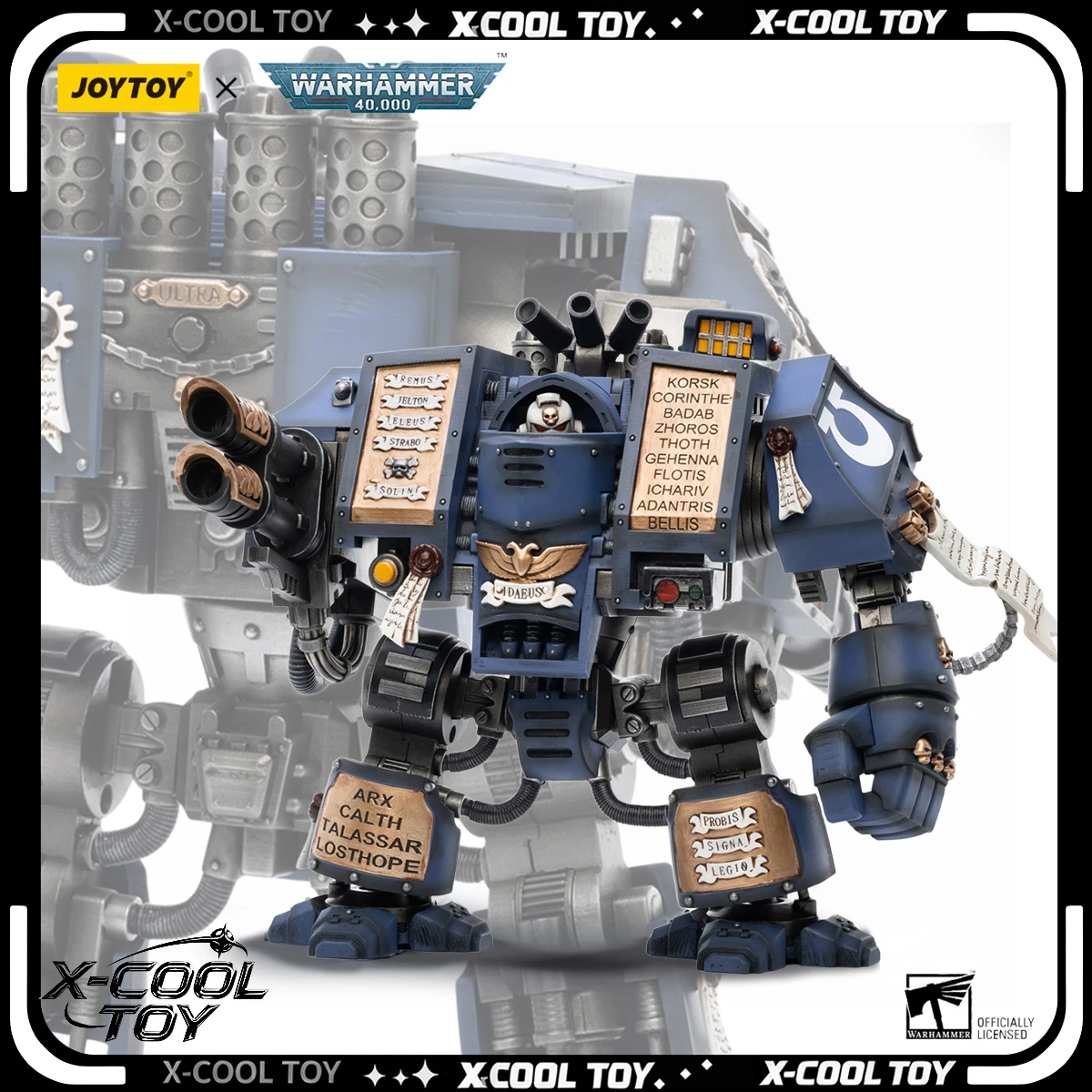 JOYTOY ウォーハンマー40K アクションフィギュア 1/18 スペースマリーン ウルトラマリーン ヴェネラブル・ドレッドノート フィギュア 可動関節モデル おもちゃ