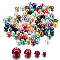 100Pcs/Lot 4/6/8/10mm Round Glass Bead Imitation Pearl Beads for DIY Earrings Necklace Jewelry Making Findings Accessories