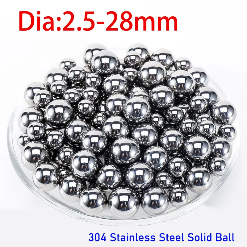 

1000g 304 Stainless Steel Solid Ball Dia 2.5-28mm Precision Bearing Steel Small Pellet Slingshot Round Smooth Slides Ball