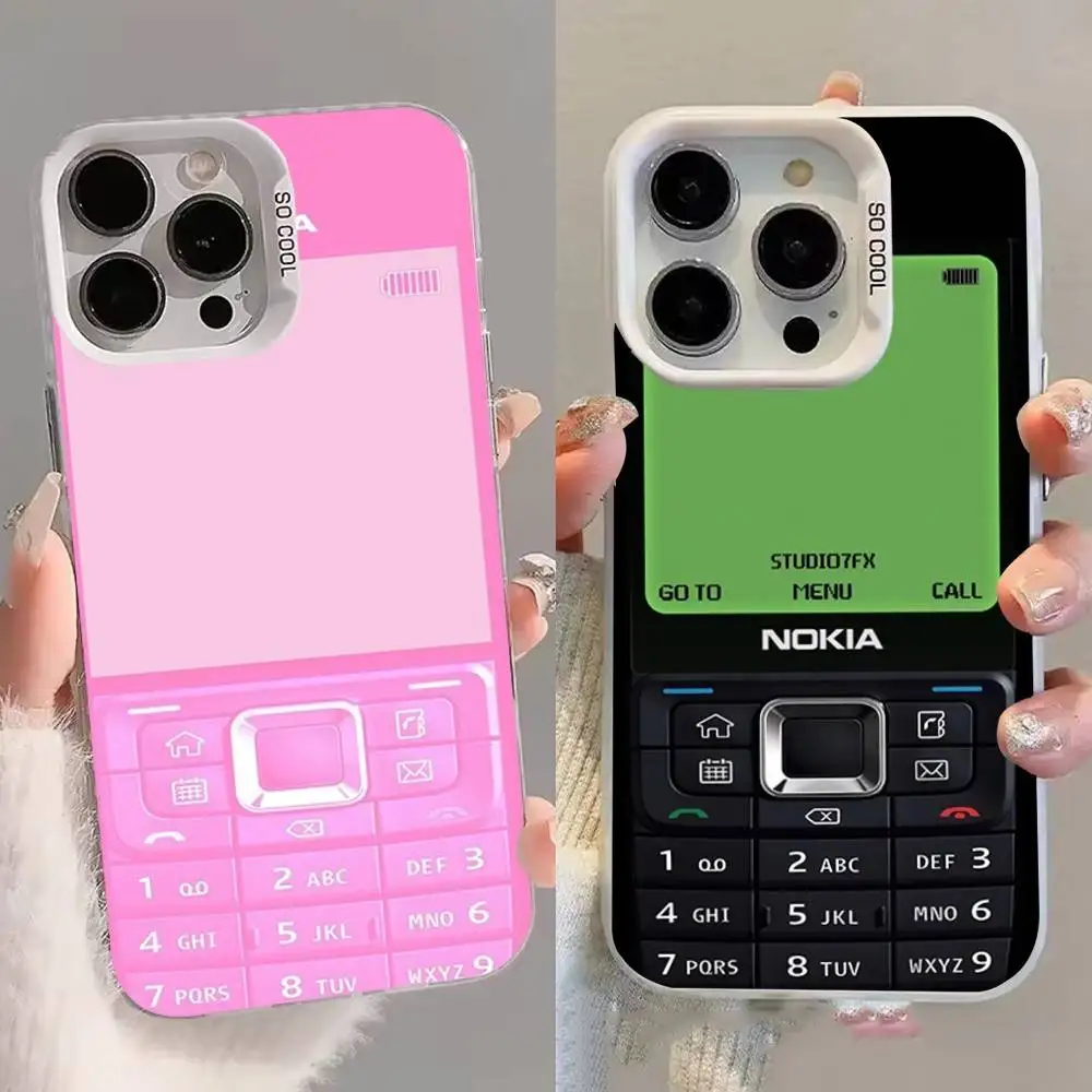 

Retro Mobile Phone Case For iPhone 16,15,14,13,12,11,8,7,Pro,Max,Plus,Mini,XS,SE White Candy Matte Shockproof Cover