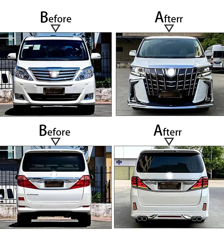 

Best selling Factory Hot Sale Bumper Body Kit for Alphard Vellfire 2008-2014 Upgrade 18+ Anh30 35 Headlight