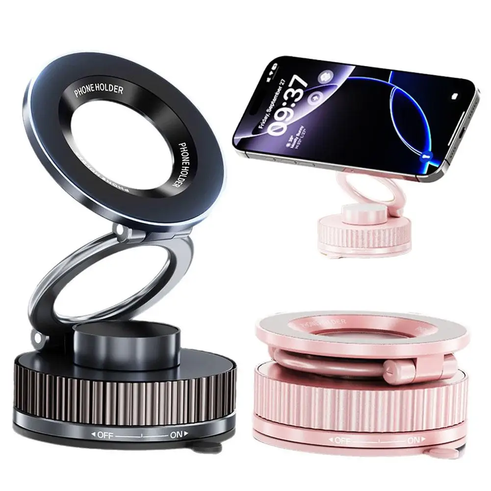 

Upgraded Strong Circular Magnet Phone Holder 360° Rotatable Base Angle Ultra Wide Foldable Design Super Magnetic Penetration