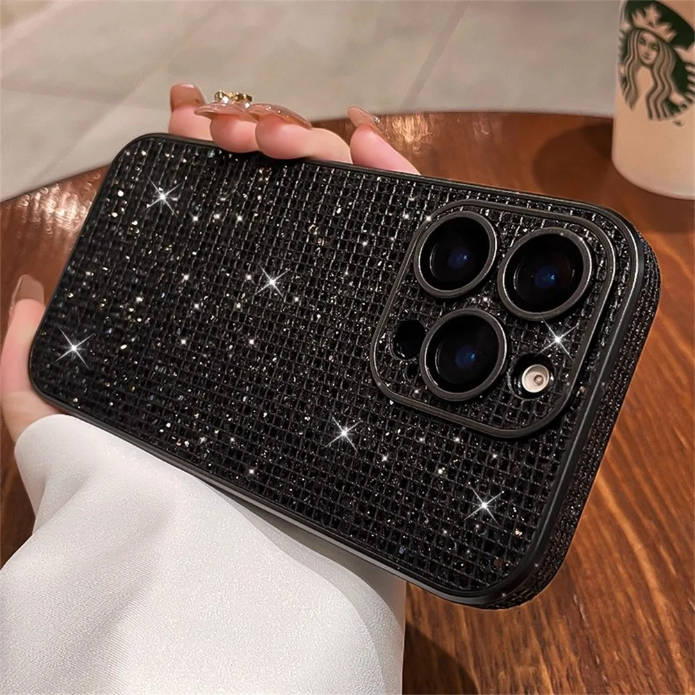 Luxuriöse Handyhülle mit Glitzer und Pailletten für iPhone 18 17 16 15 14 13 12 Pro Max, glitzernde Kamera-Schutzhülle – Detail 12
