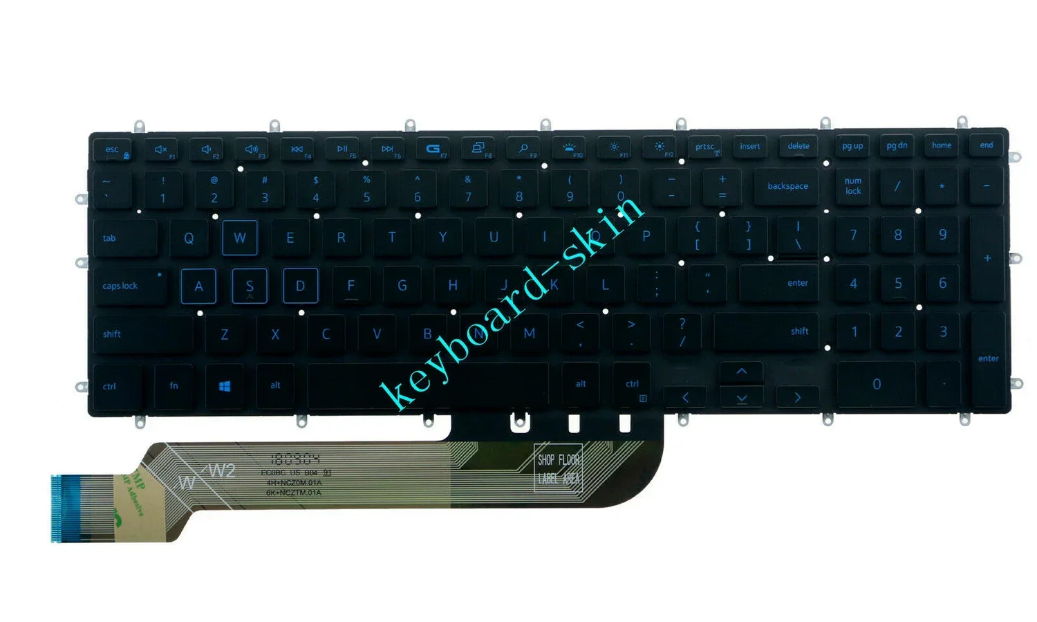 New US Keyboard backlit blue font For Dell G3 17(3779),G3 15(3590),G3 15(3579),G5 15(5587)(5590),G7 (7590)(7588)(7790) laptop