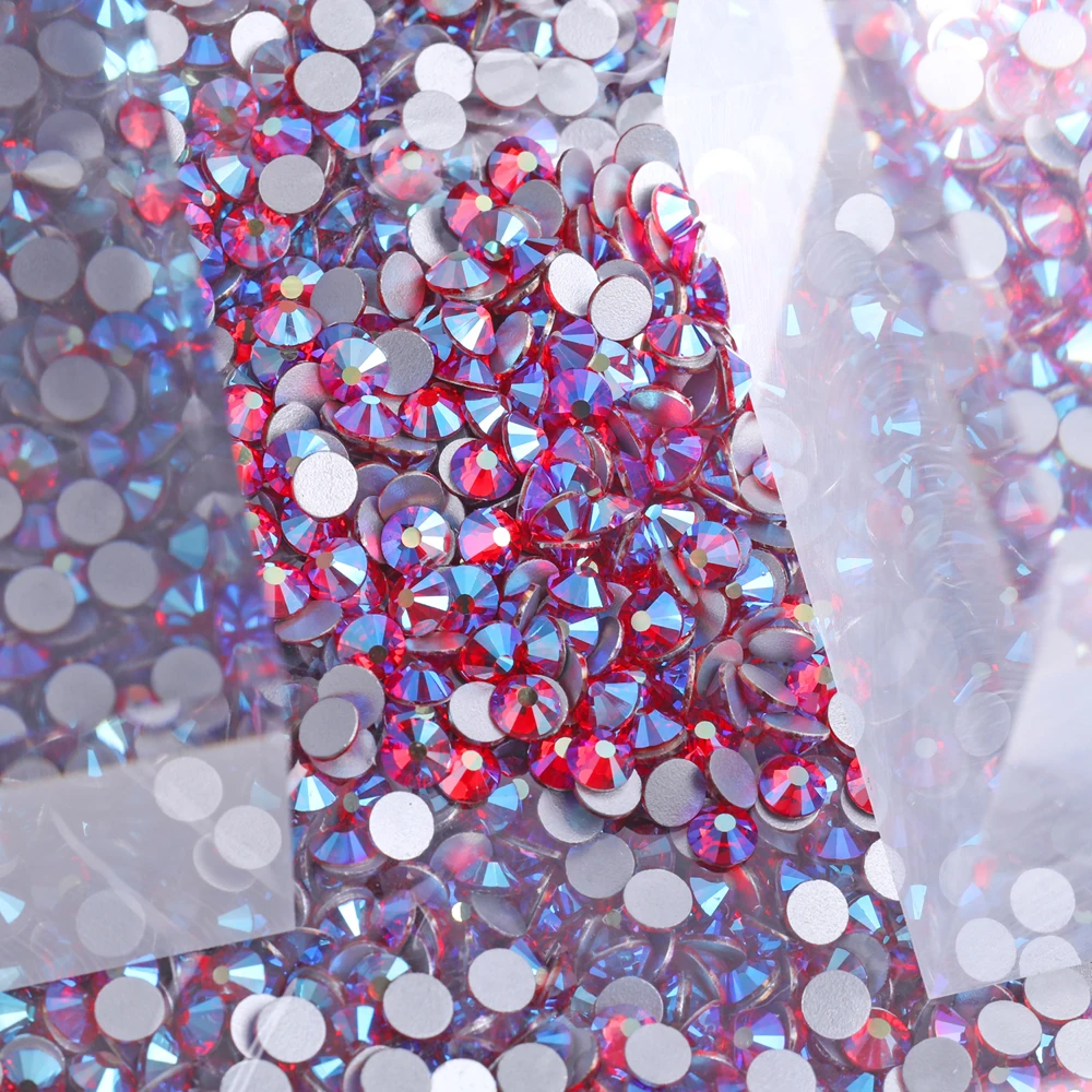 All Sizes Light Siam AB Red DIY Nails Decoration Non Hotfix Rhinestone Flatback Strass Non hot fix Stone For Garment DIY