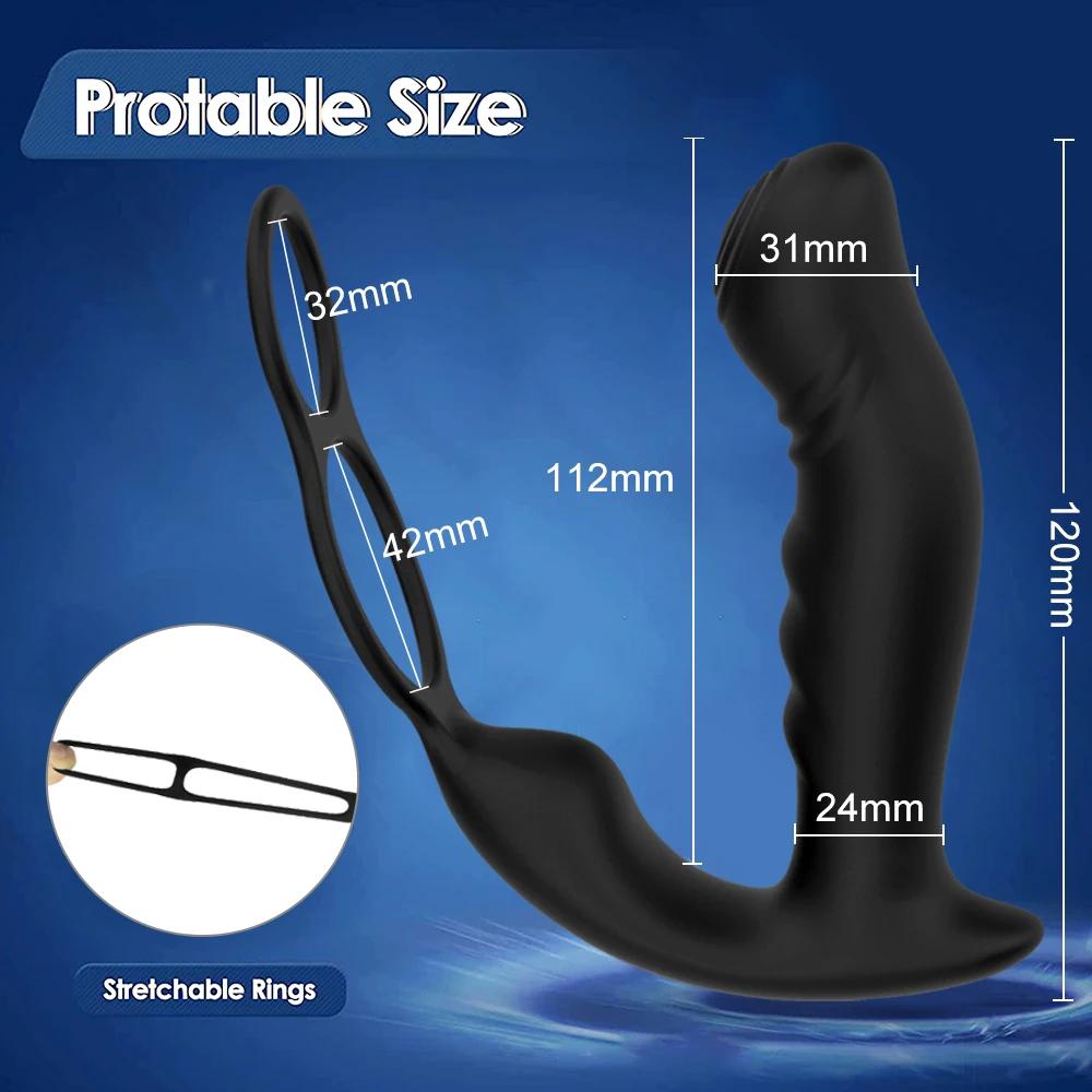 Maschio massaggiatore della prostata pene cazzo vibratore anale Butt Plug stimolatore del testicolo ritardo anello di eiaculazione giocattoli del