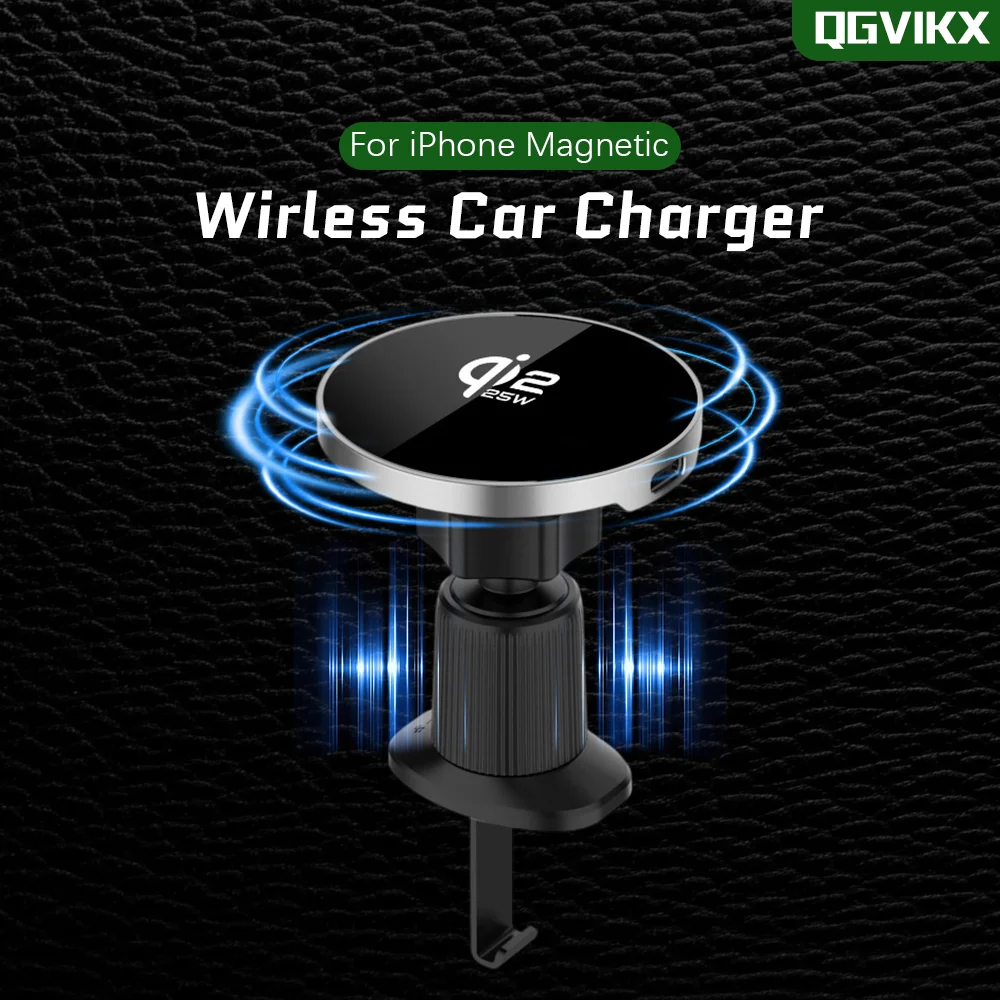 

Беспроводная магнитная зарядная станция Qi2.2 25W для автомобиля, держатель для телефона, беспроводное зарядное устройство для iPhone 17 16 Pro Max, автомобильное зарядное устройство Magsafe
