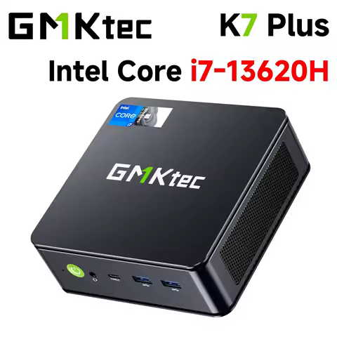 GMKtec K7 Plus Core i7-13620H Mini PC Win11 Pro DDR5 32GB 1TB NVMe SSD PCIe4.0 WiFi6 BT5.2 Desktop Gaming Computer 2*2.5G LAN