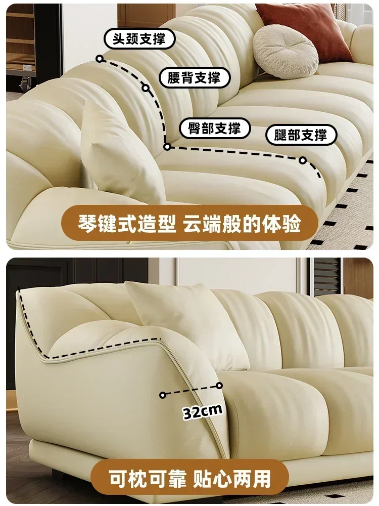 First Layer Cowhide Cream Style Straight Row Concubine Small Apartment Piano