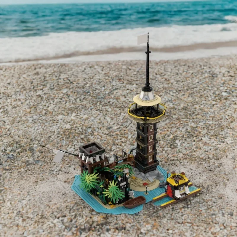 

1990PCS Parley At The Lighthouse Fortress Pirate Watchtower Educational Assembly DIY Toys for Kids Holiday Gifts