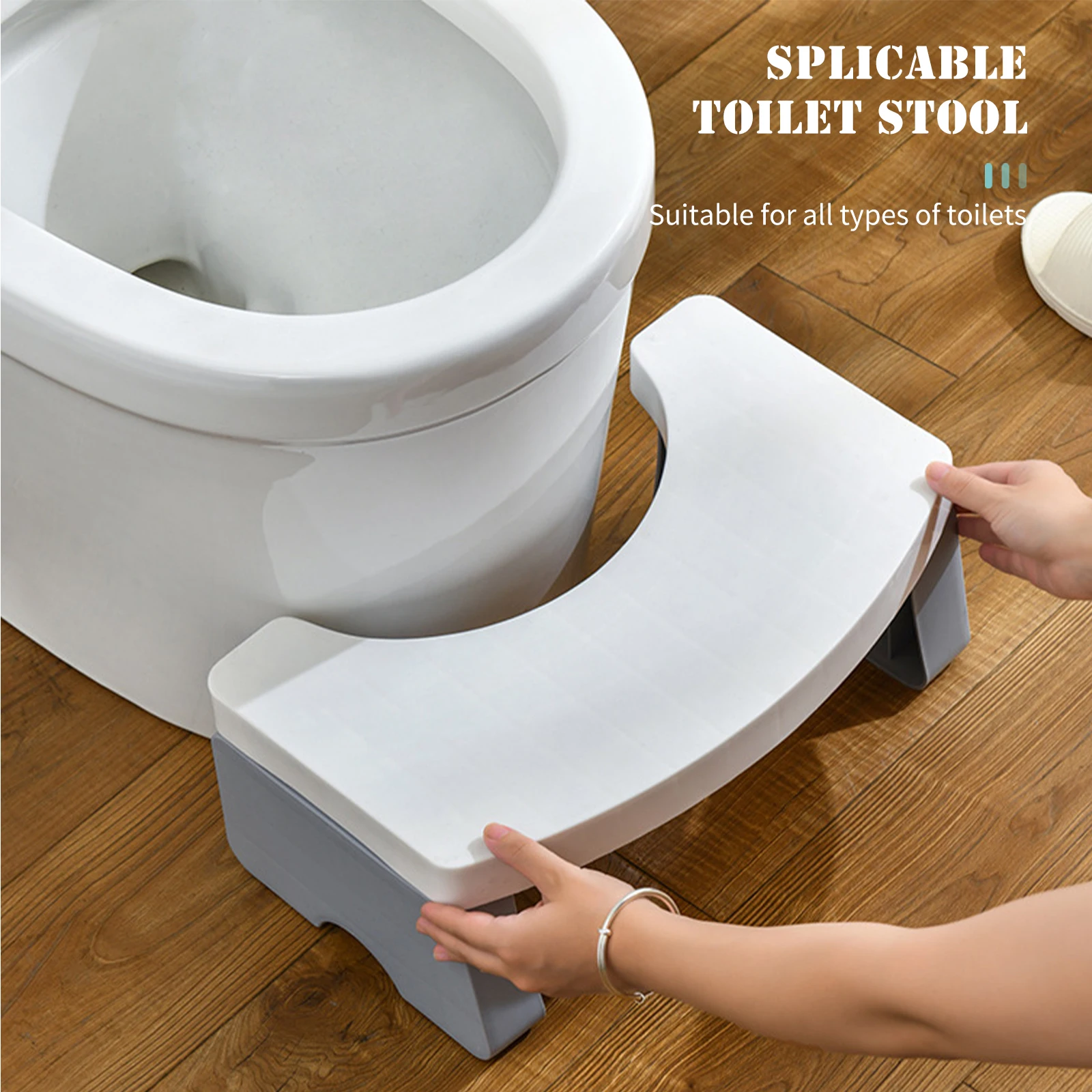 

Detachable Toilet Stool with Non-Slip Base Splicable Potty Step Stool Sitting Posture Foot Stool Bathroom Toilet Potty Stool