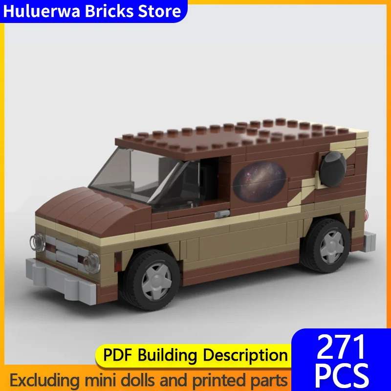 

Модель городской автомобиль MOC, строительные кирпичи, американский фургон, универсал, модульная технология, детские праздничные подарки, сборные игрушки, костюм