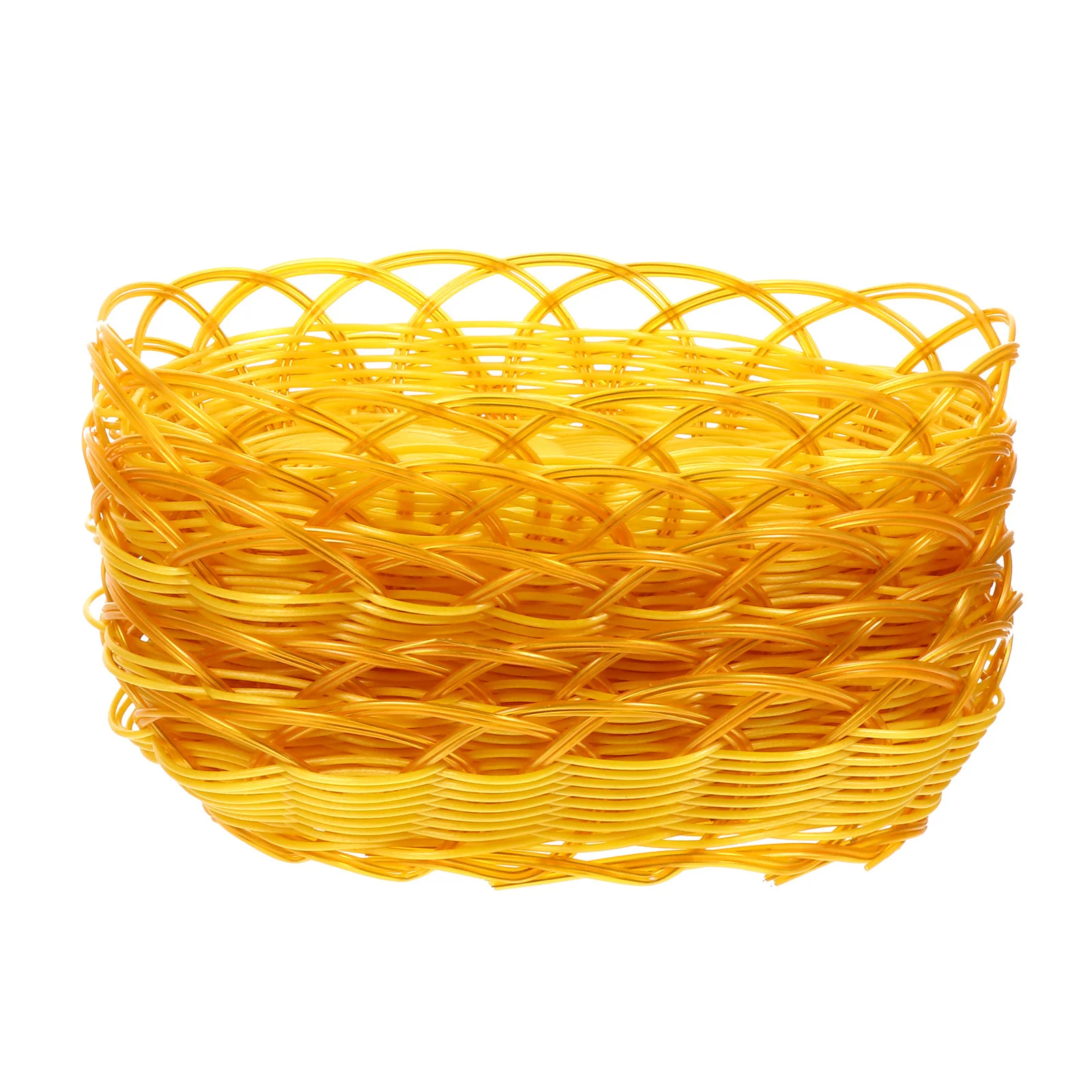 

5pcs Fruit Basket Simulation Rattan Woven Storage Basket For Kitchen Pantry Bread Food Holder Decorative Home Supplies