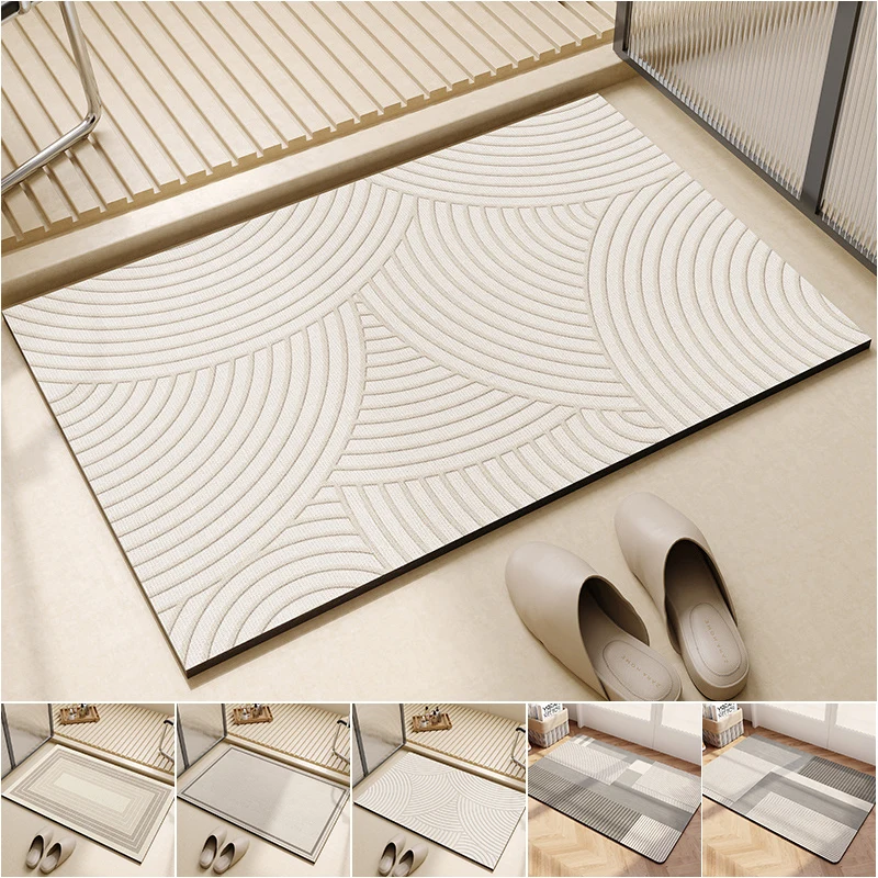 Bath Mat Non-slip Super Absorbent Bathroom Carpet Bathtub Drying Floor Mats Shower Room Entrance Doormat Toilet Footpad