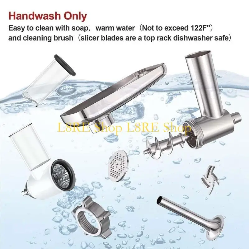 L8RE Multifunctional Processing Attachment Sausage Filling Tubes Grinding Plates Grinder Attachment for Mixers