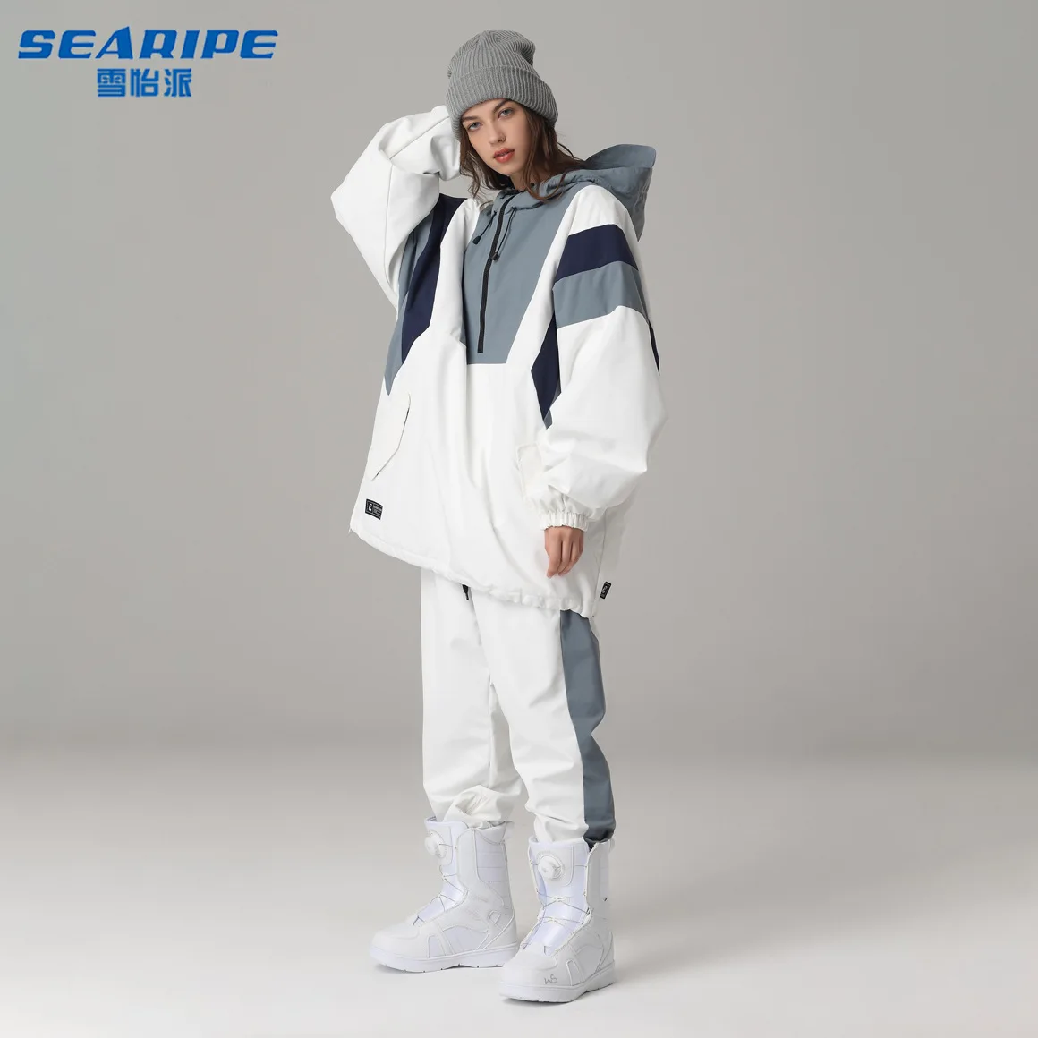 

SEARIPE Urban Street Style Ski Suit Set - Waterproof Windproof Snowboard Jacket & Pants for Men Women | Hip Hop Freestyle Skiing