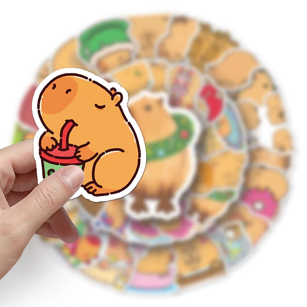 

10/30/50pcs Cute Capybara Cartoon Stickers Funny Creative Graffiti Decals Kids Toy DIY Phone Luggage Laptop Sticker Decoration