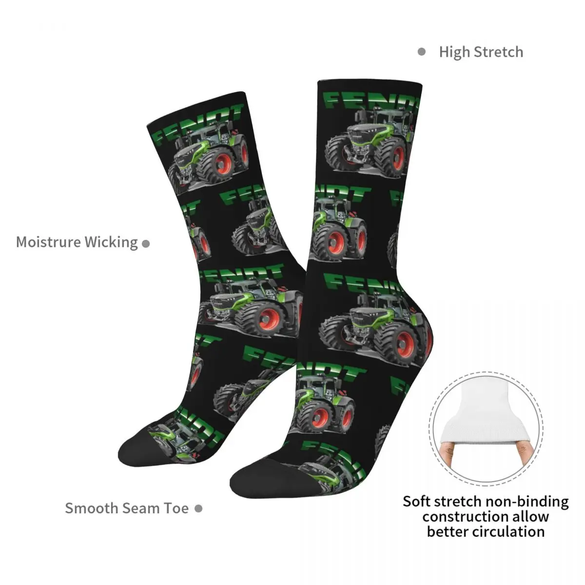 Fendt German Tractors Socks Harajuku Super Soft Stockings All Season Long Socks Accessories for Unisex Birthday Present