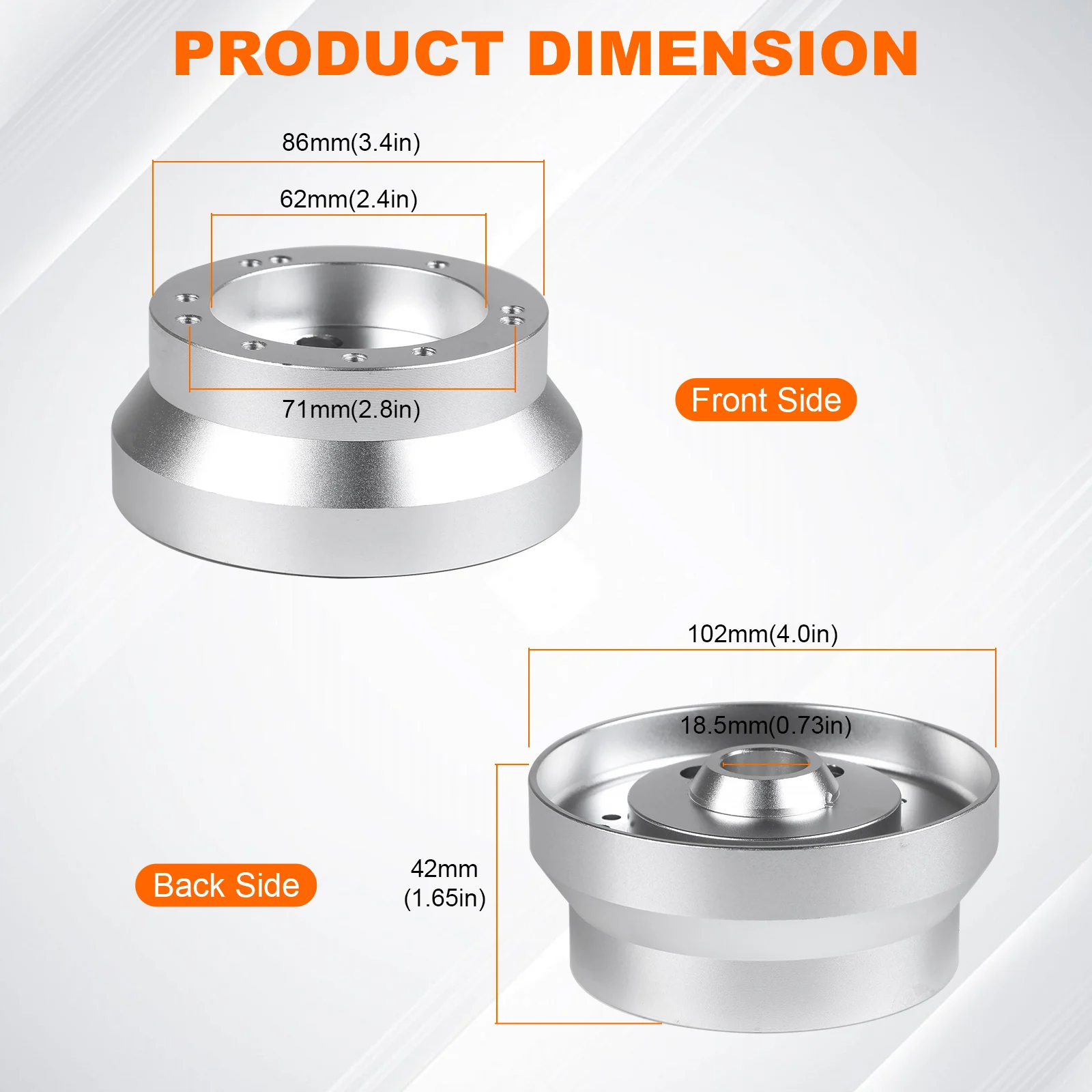 Billet Aluminum Polished Steering Wheel Adapter 5/6 Hole Steering Wheel Hub Adapter for Chevy GMC Cadillac Pontiac Truck Pickup