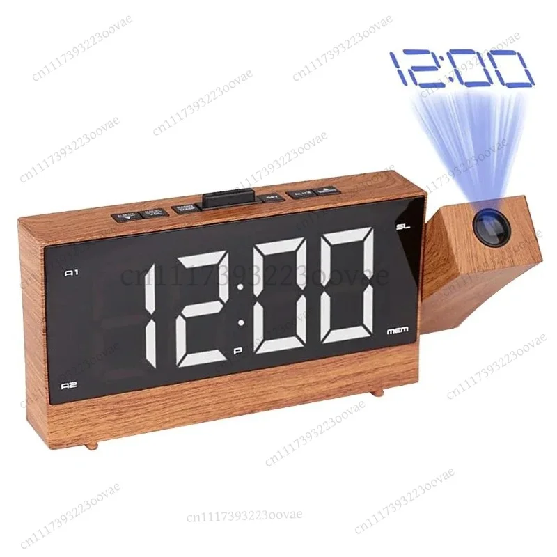 LF-Projection Radio Alarm Clock LED Digital Desk Clock Snooze FM Radio Adjustable Projector Sleep Timer Home Gift
