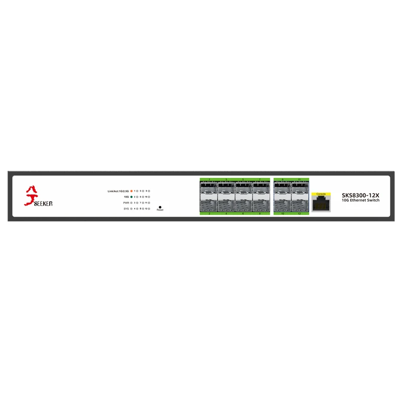 XikeStor L3 Managed 12-Port 10G SFP+ internet Ethernet Web Management Core Networking Support Dynamic Routing & DHCP