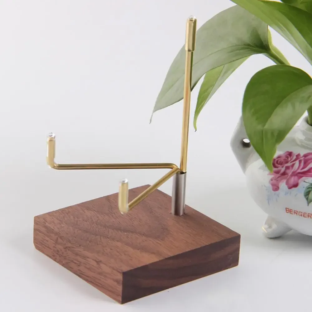Metal Arm Wooden Base Display Stand Easel For Gemstone Mineral Home Decor Minerals Fossils Rocks Geode Display Stands