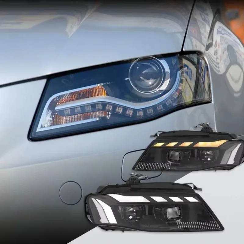 For Audi A4 B8 Headlight 2008-2012 Upgrade RS Headlights LED Head Lamp Modified Front Lamp Turn Signals Daytime Running Lights