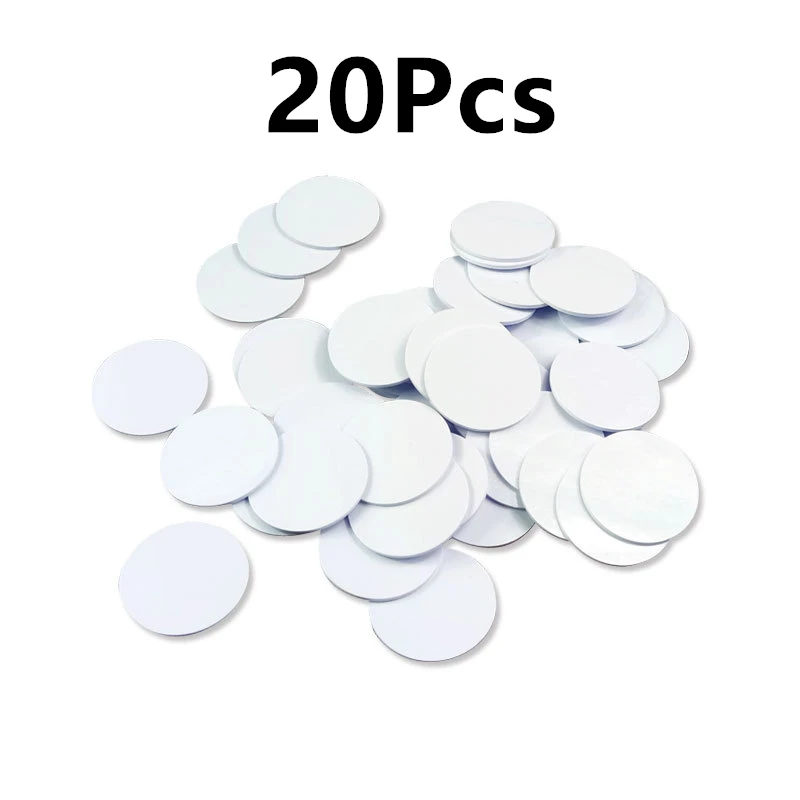 20Pcs NFC Ntag215 Coin TAG Key 13.56MHz NTAG 215 Card Label RFID Ultralight Tags Labels 25mm Diameter Round Box For Tagmo