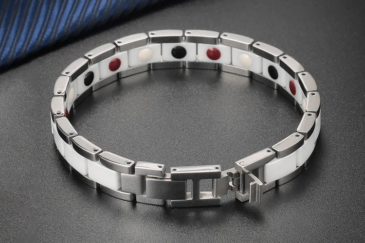 Titanium Steel Ceramic Magnetic Negative Ion Energy Bracelet Far-infrared Germanium Anti-radiation Anti-oxidation Bracelets