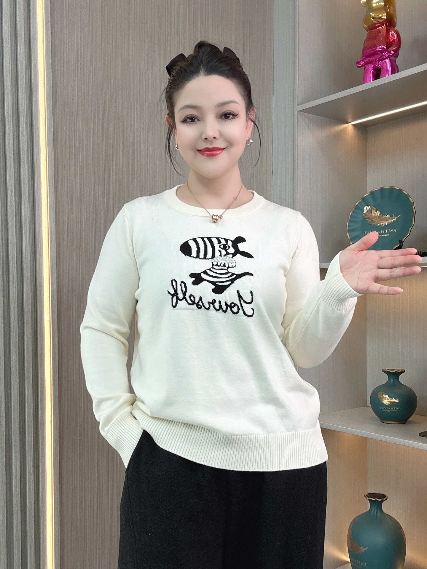 

Женский вязаный свитер больших размеров, утепленный, осенне-зимний, новый дизайн, мягкий, уютный, базовый слой, корейский стиль