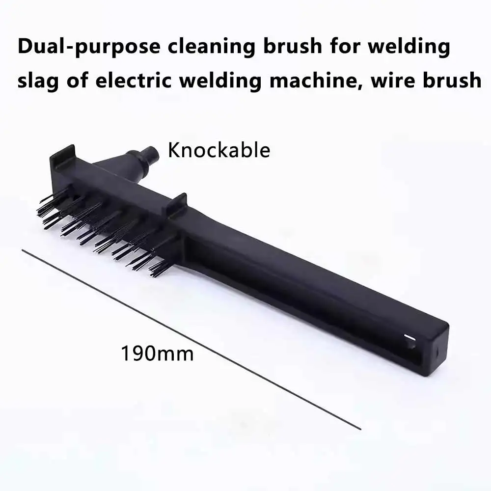 Long Handle Double Row Wire Brush , Multifunctional Welding Slag Cleaning Tool for Welding Operation, Easily Remove Rust