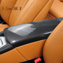 For Mercedes Benz SL Class W230 R230 2004-2011 Car Sticker Stowing Tidying Armrest Box Panel Carbon fiber Cover Auto Accessories