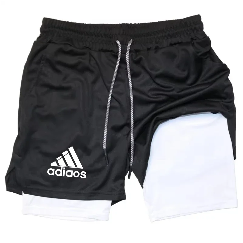 

New Sports 2 in 1 Double Layer Shorts Running Fitness Gym Workout Tight Shorts Brand Jogger Mesh Quick Drying Sportswear Summer