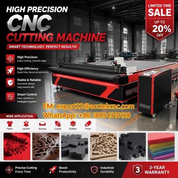 High Precision 1625 Oscillating Knife Cutter Machine with Auto Feed Conveyor System for Flexible Materials Cutting CNC Digital S
