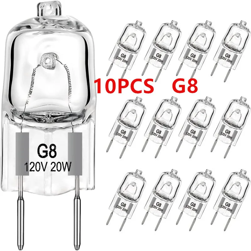 New 10PCS G8 120V 20W 35W 50W Eco Halogen Light Bulbs LED Lamp Bulbs Inserted Beads Crystal Lamp Halogen Bulb 2#