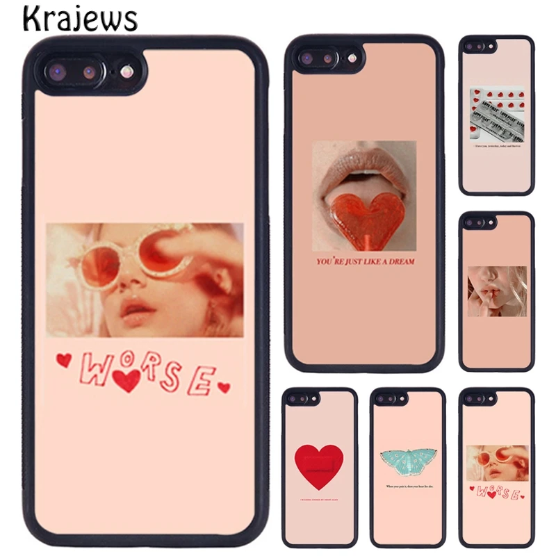 Krajews Pink Aesthetics Songs Lyrics Quote Phone Case For iPhone 16 15 14 XR XS 11 12 mini 13 Pro MAX Plus cover coque