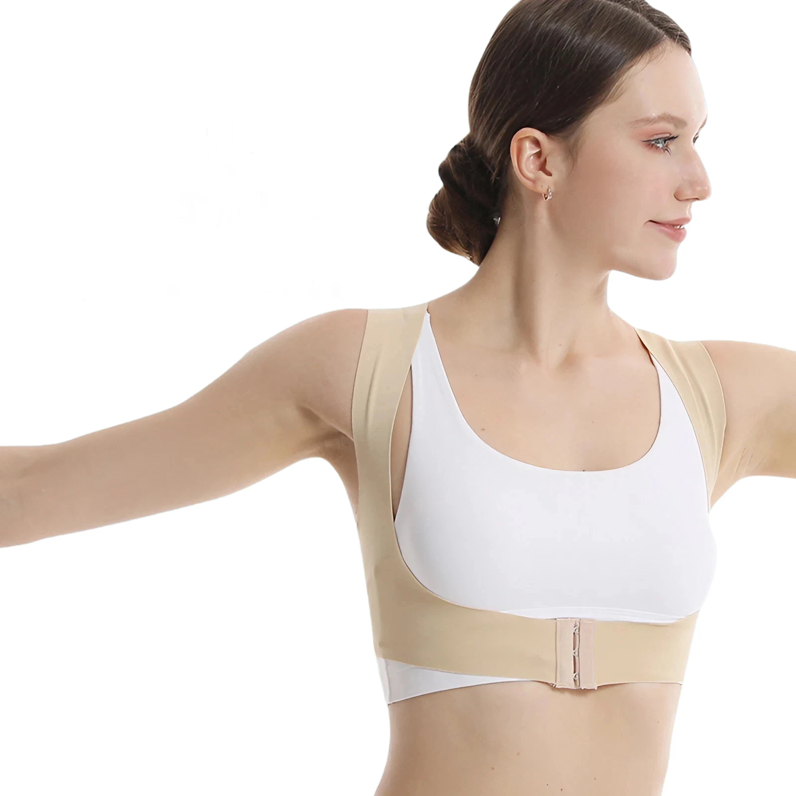 Back Pain Relief Posture Corrector for Women Adjustable Chest Support Belt with Magnetic Stones Posture Correction for Yoga Work