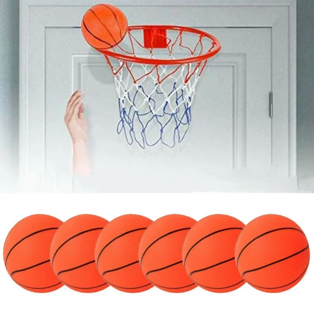 Mini basquete com bomba para crianças, brinquedo esportivo indoor e ao ar livre para crianças, mini basquete, pequeno, 12cm, entretenimento, 6PCs