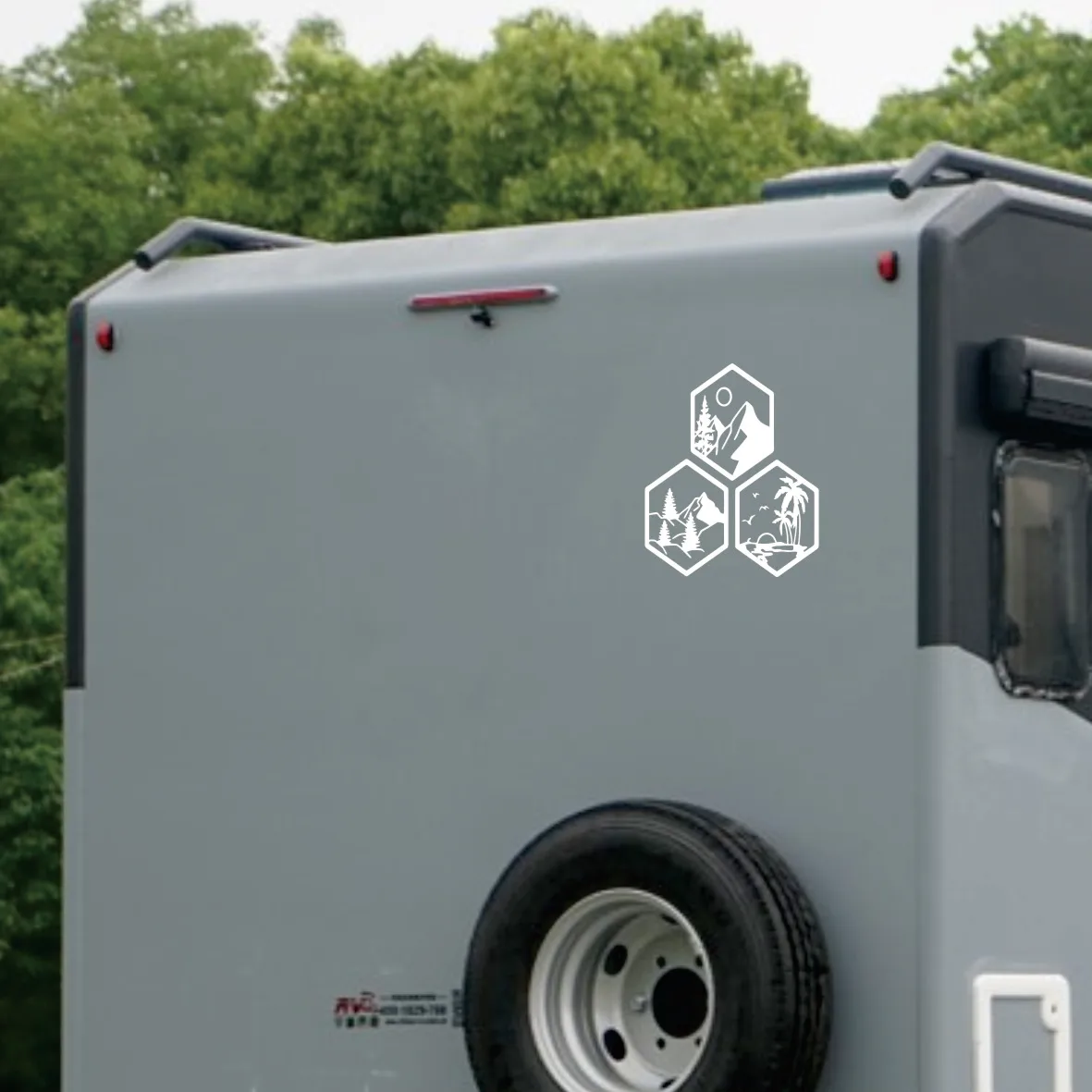 Adesivos de carro de viagem de montanha e sol especialmente projetados: decoração de vinil para campistas, autocaravanas e interiores de van