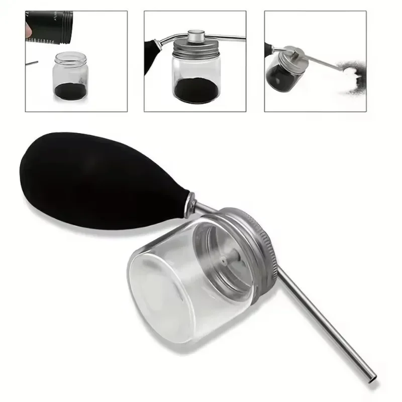 Refillable Barber Powder Spray Bottle Hair Building Fiber Applicator Talc Blower Puffer Tool for Hair Styling 4