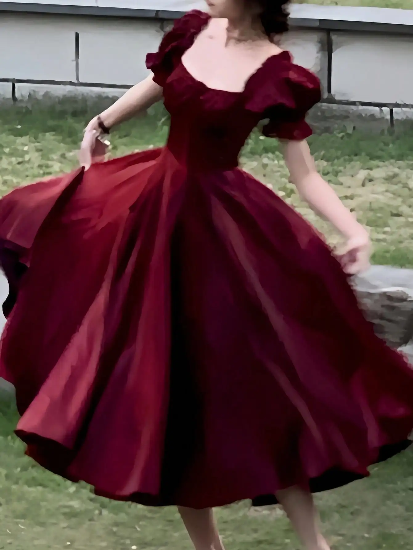 

Women French Vintage Evening Party Dress Summer Elegant Romantic Prom Robe Vestidos Korean A-line Graduation Dresses New