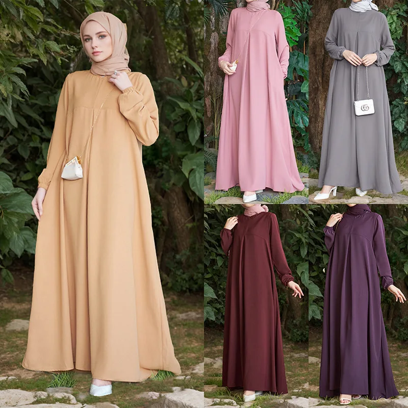 Casual Eid Mubarak Moda musulmana Abayas para mujeres Turquía Abaya gasa Dubai Kaftan vestido bata mujer caftán marroquí