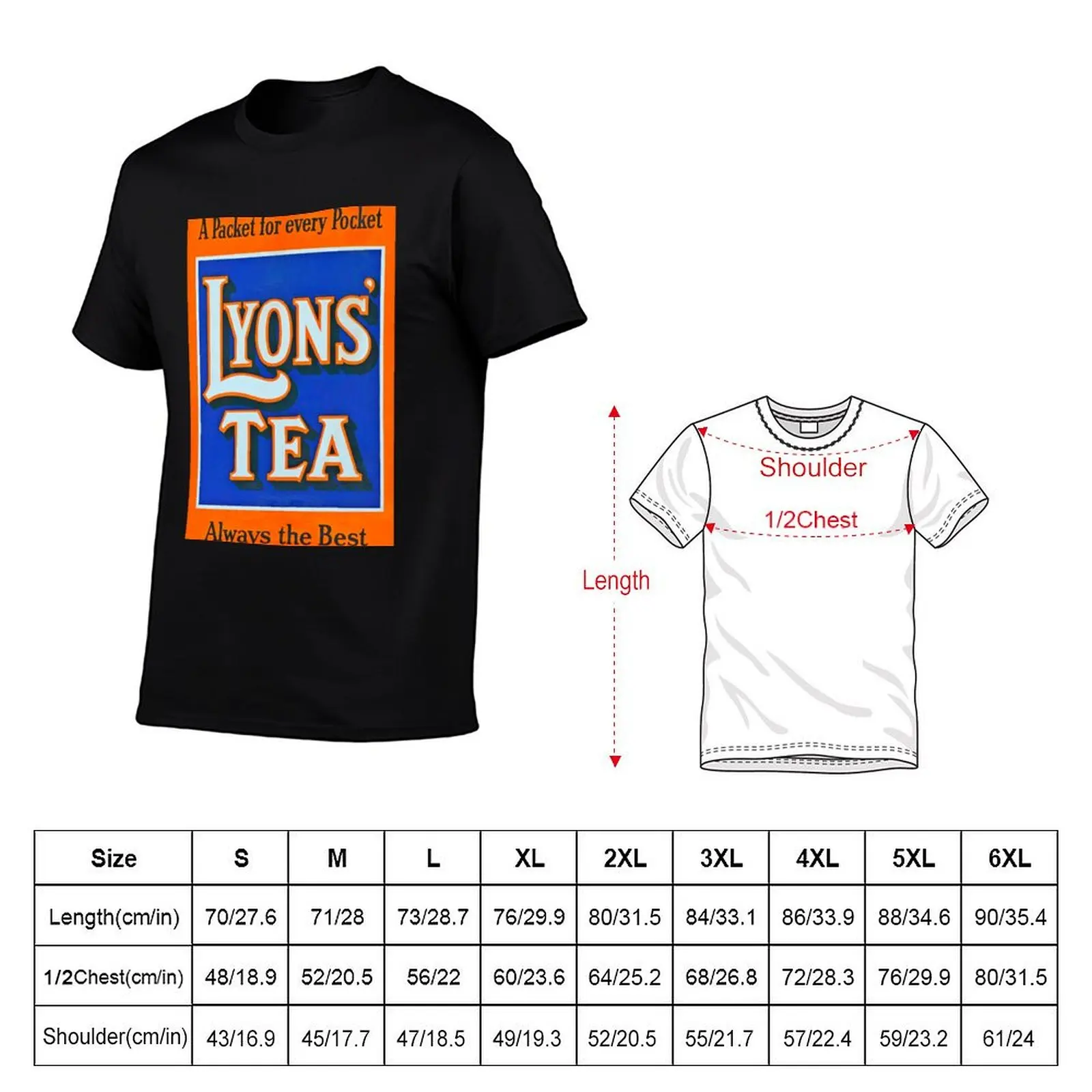 Vintage Lyons Tea enamel advert sign T-Shirt shirts graphic tee cute clothes mens plain t shirts