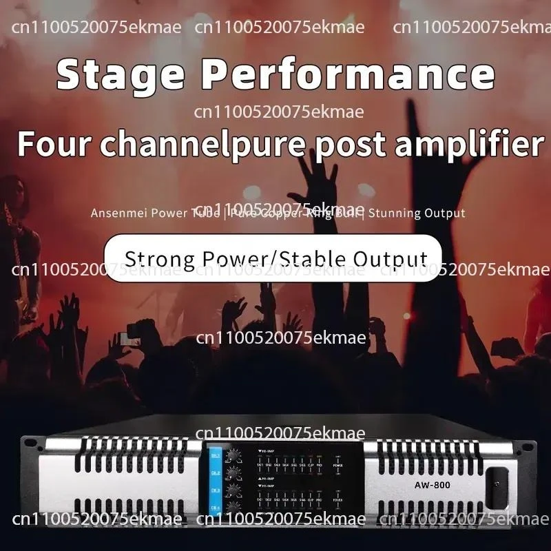 AW800 Power Amplifier System 4-Channel Audio Amplifier 800W 8 1600W 4 Ohm 2400W 2 Ohm Power Amplifier for Stage